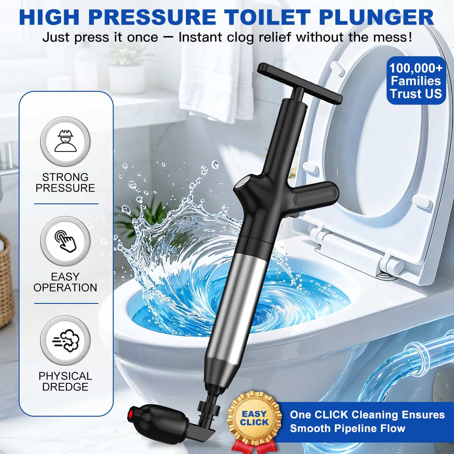 Déboucheur de toilettes à haut - Plunger Toilet avis et prix