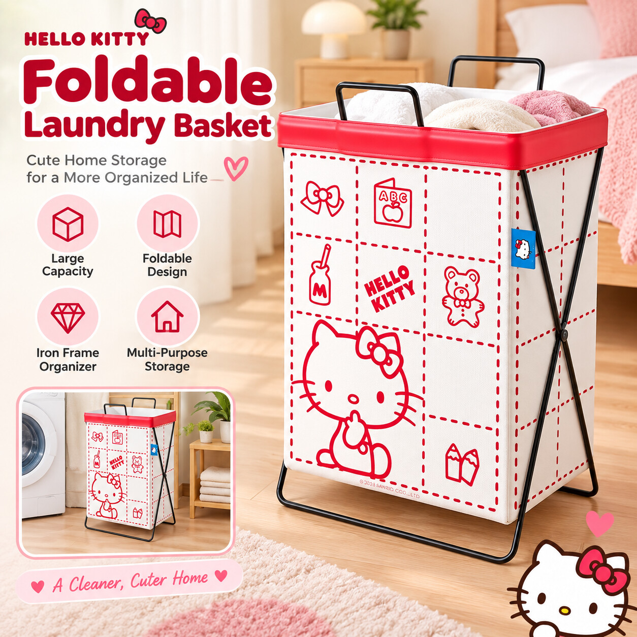 Panier à linge en acier Sanrio - Home Edit Bathroom Storage avis et prix